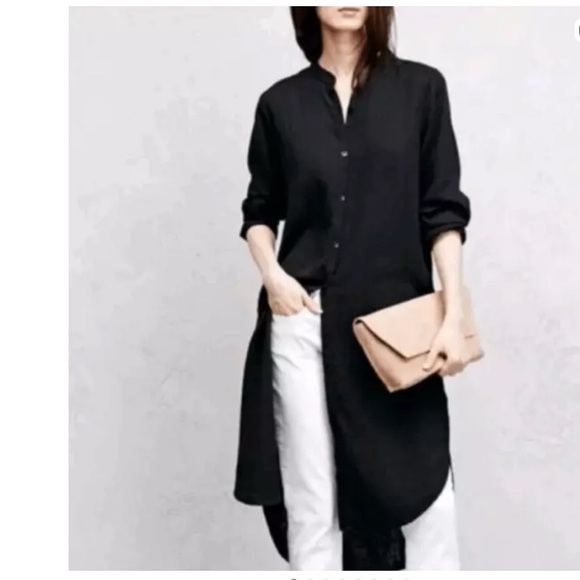 Eileen Fisher Dresses & Skirts - eileen fisher organic cotton mandarin button down dress small